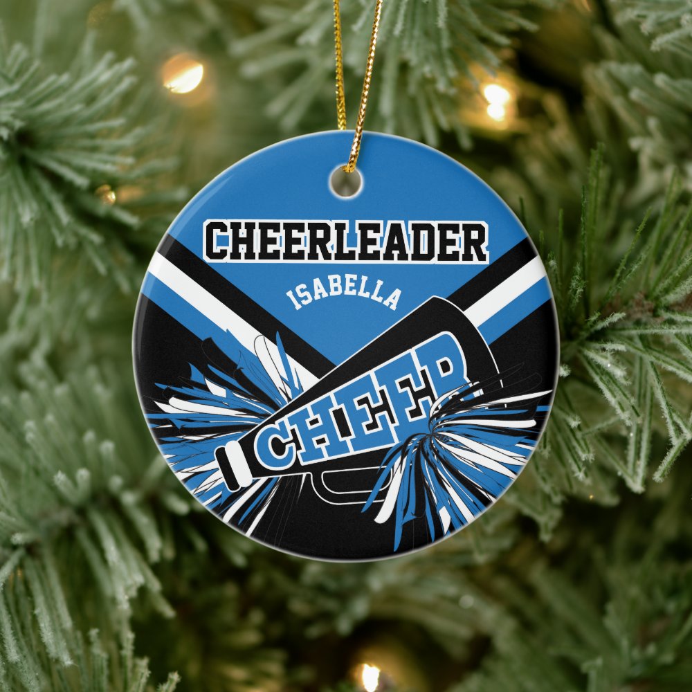 cheerleader blue white and black ceramic ornament r2c093e08f19343eeb68f5ba1d313a35c 05wi1 8byvr 1000 - Ornament Gifts
