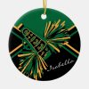 cheerleader green black and gold ceramic ornament r02f1fc4c3cb14c35befc953e93111b40 x7s2y 8byvr 1000 - Ornament Gifts