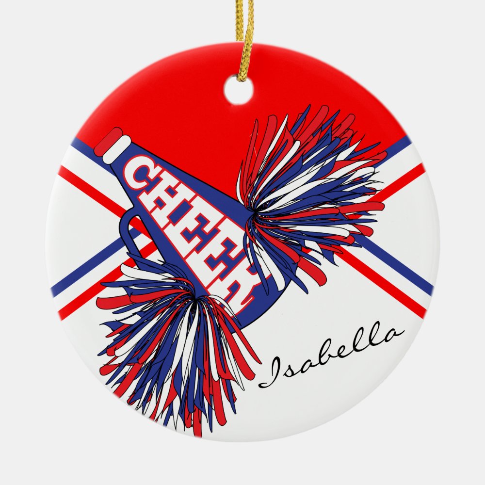 cheerleader red white and blue ceramic ornament - Ornament Gifts