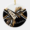cheerleader white black and gold ceramic ornament r207f2859caba49f3bf30122fee287d3a x7s2y 8byvr 1000 - Ornament Gifts